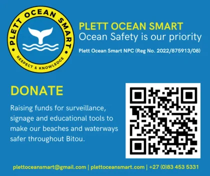 Plett Ocean Smart: ocean safety is our priority. Donate to fund surveillance, signage and educational tools.