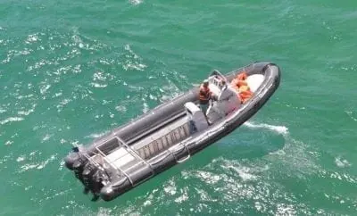 The Offshore Adventures boat seen from above